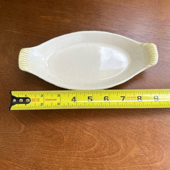 Vintage George Briard Stoneware Au Gratin Dish Wicker pattern For Display Only - Picture 6 of 7